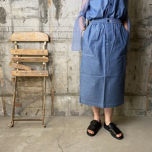 HYKE【ハイク】CHAMBRAY  SKIRT (14139 Col /BLUE).