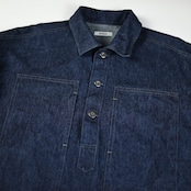 INTERIM / 9.3oz HEMP ORGANIC DENIM HYPER BIG SINGLE NEEDLE US ARMY PULLOVER JACKET