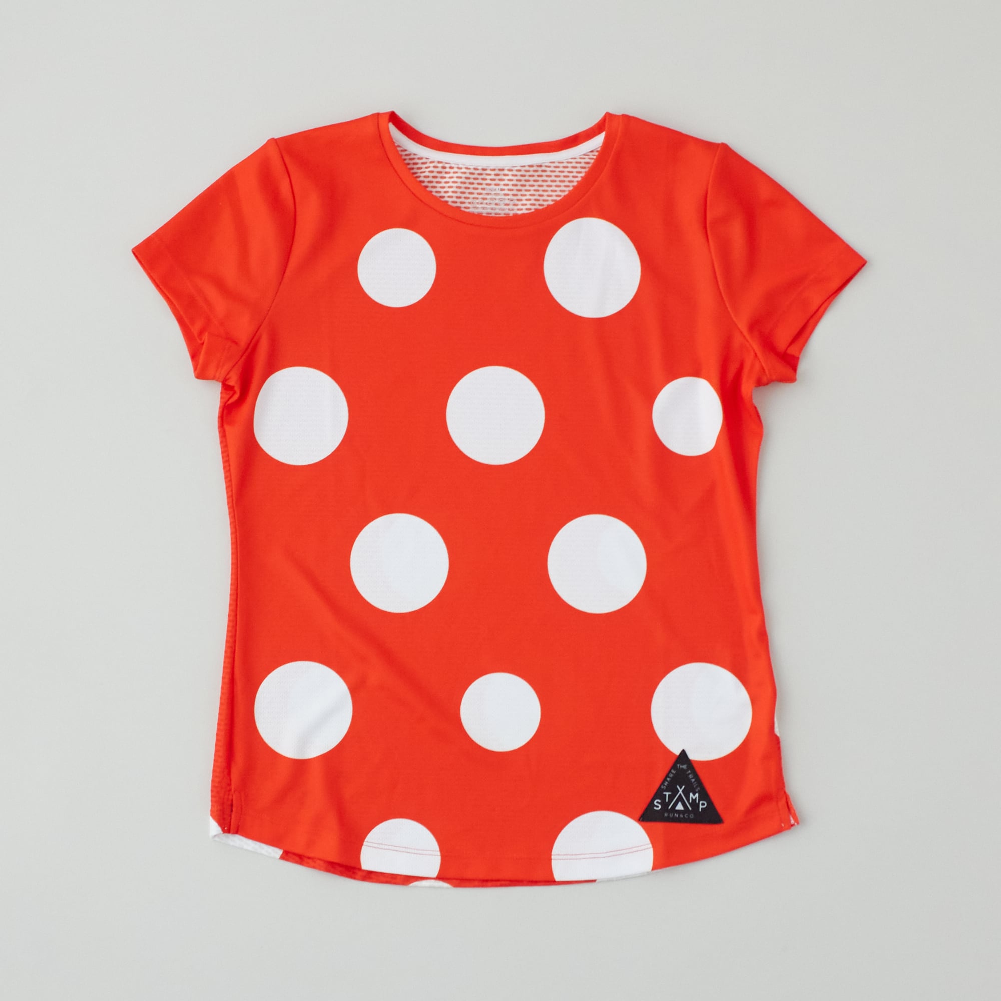 unite × STAMP RUN&CO コラボTシャツ 水玉(レディース)red × white ドット