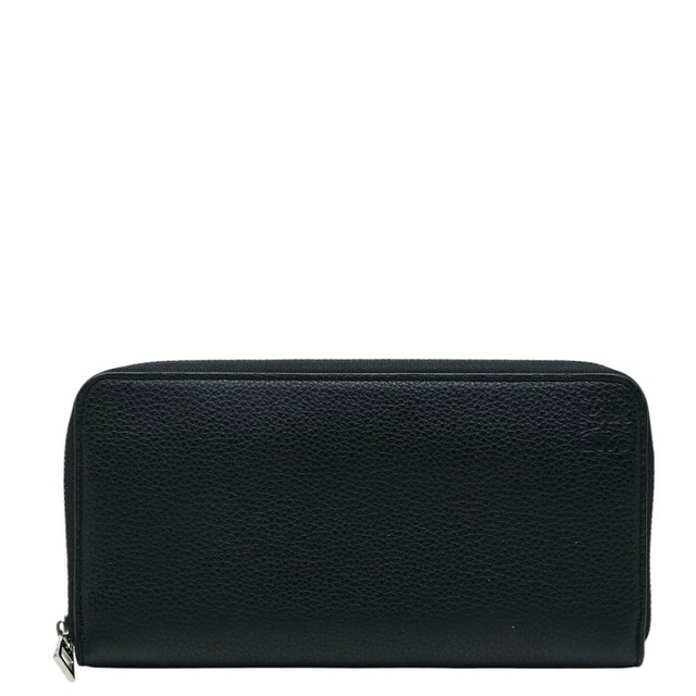 ロエベ アナグラム ラウンドジップ ウォレット 長財布 ブラック レザー レディース LOEWE 【中古】