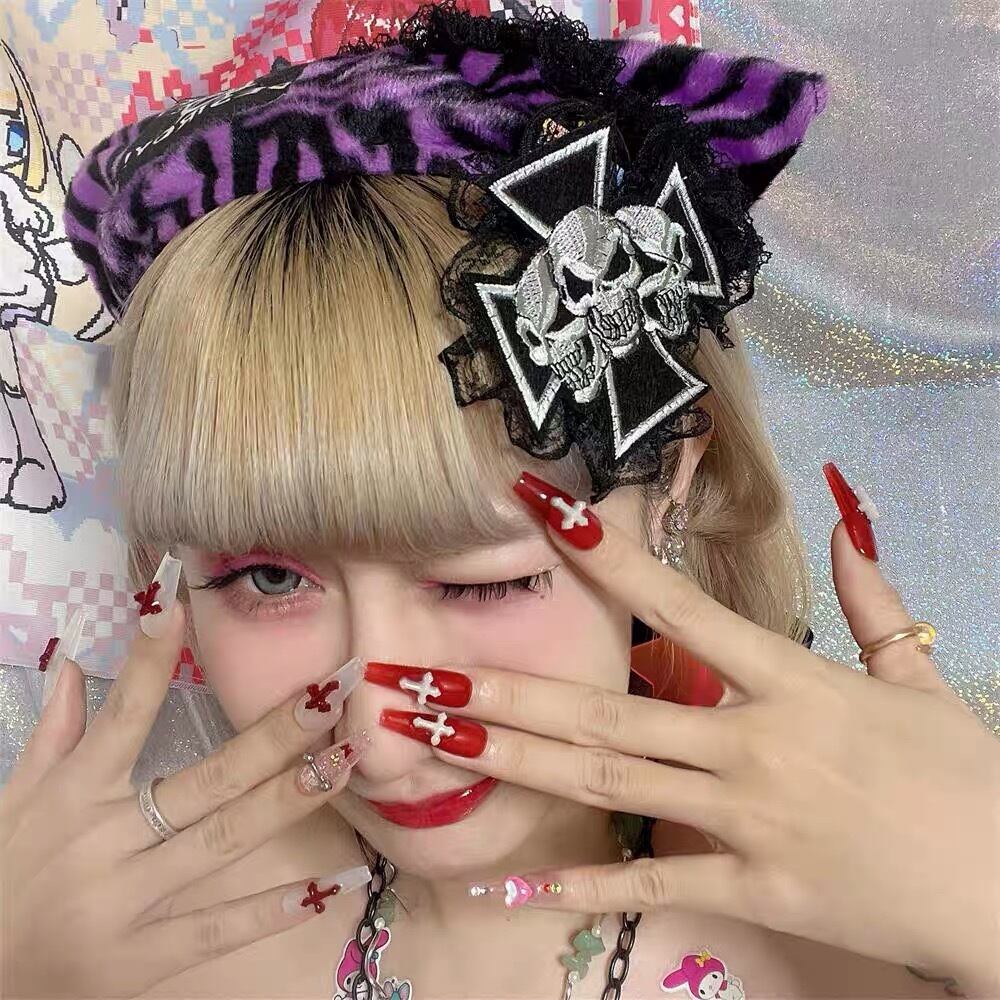 クロス ドクロ ヘアピン 黒 | LOVEYsmileSHOP