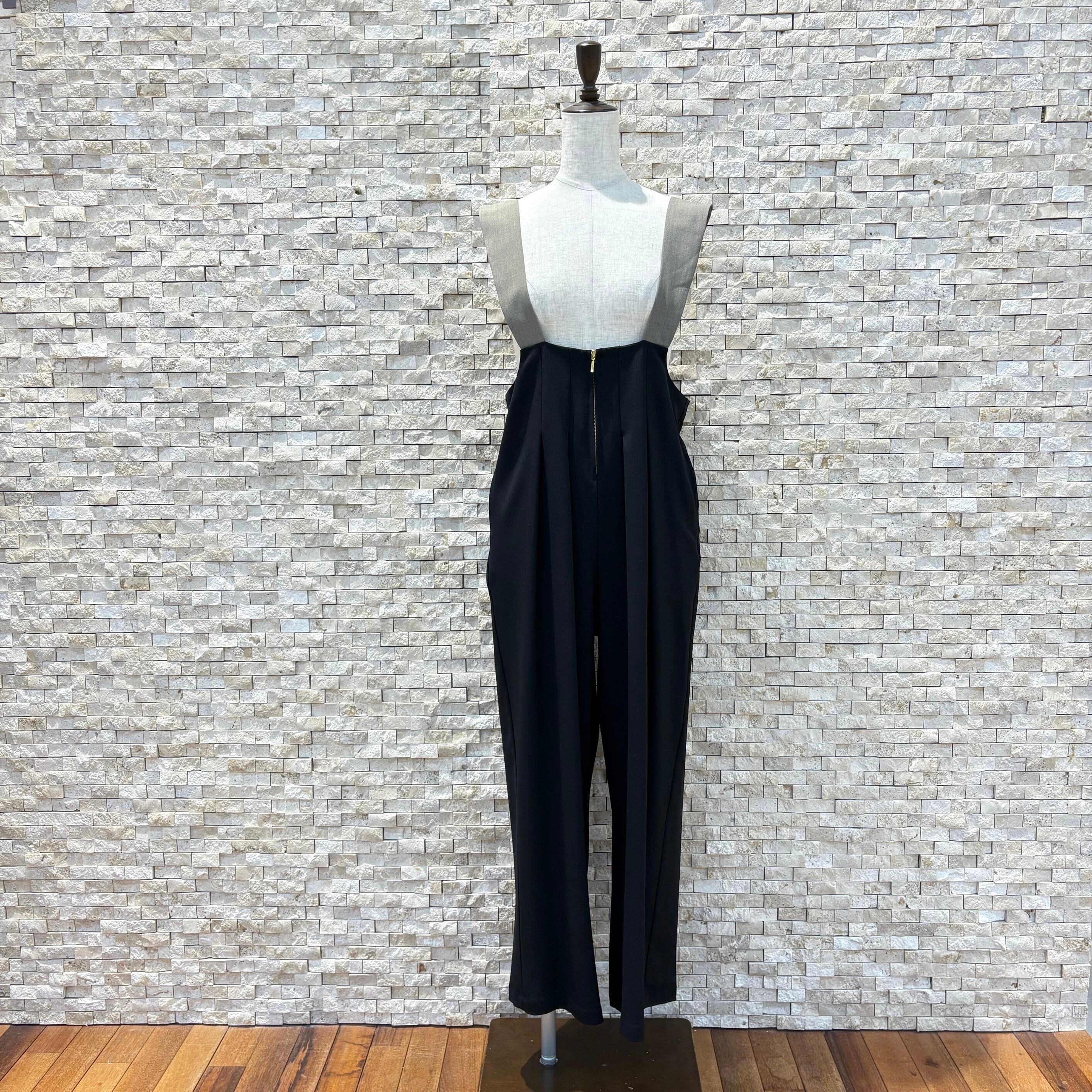 Hazelnut】ラインデザイン肩ベルトサロペットパンツ | FORME Base STORE