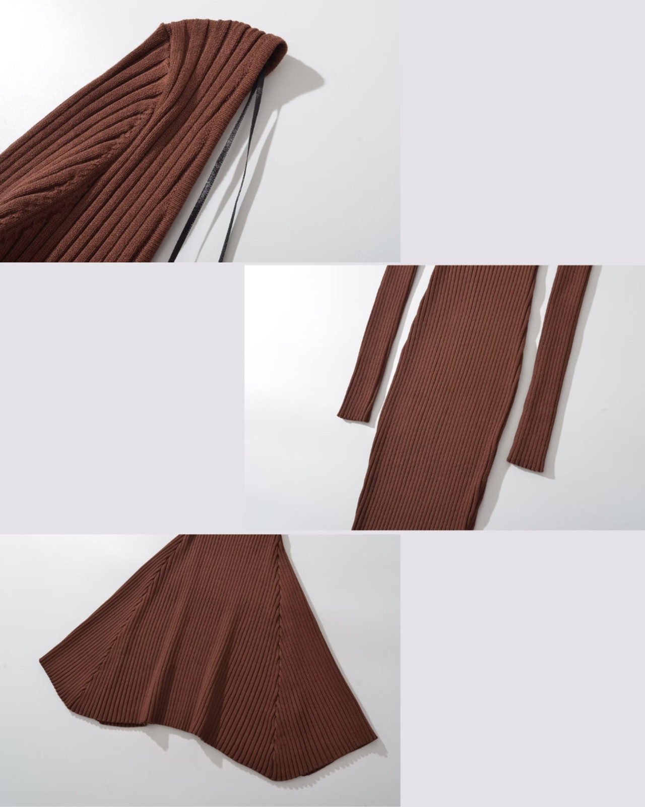 デュアルVマーメイドニットワンピース 3color A0709 - 13