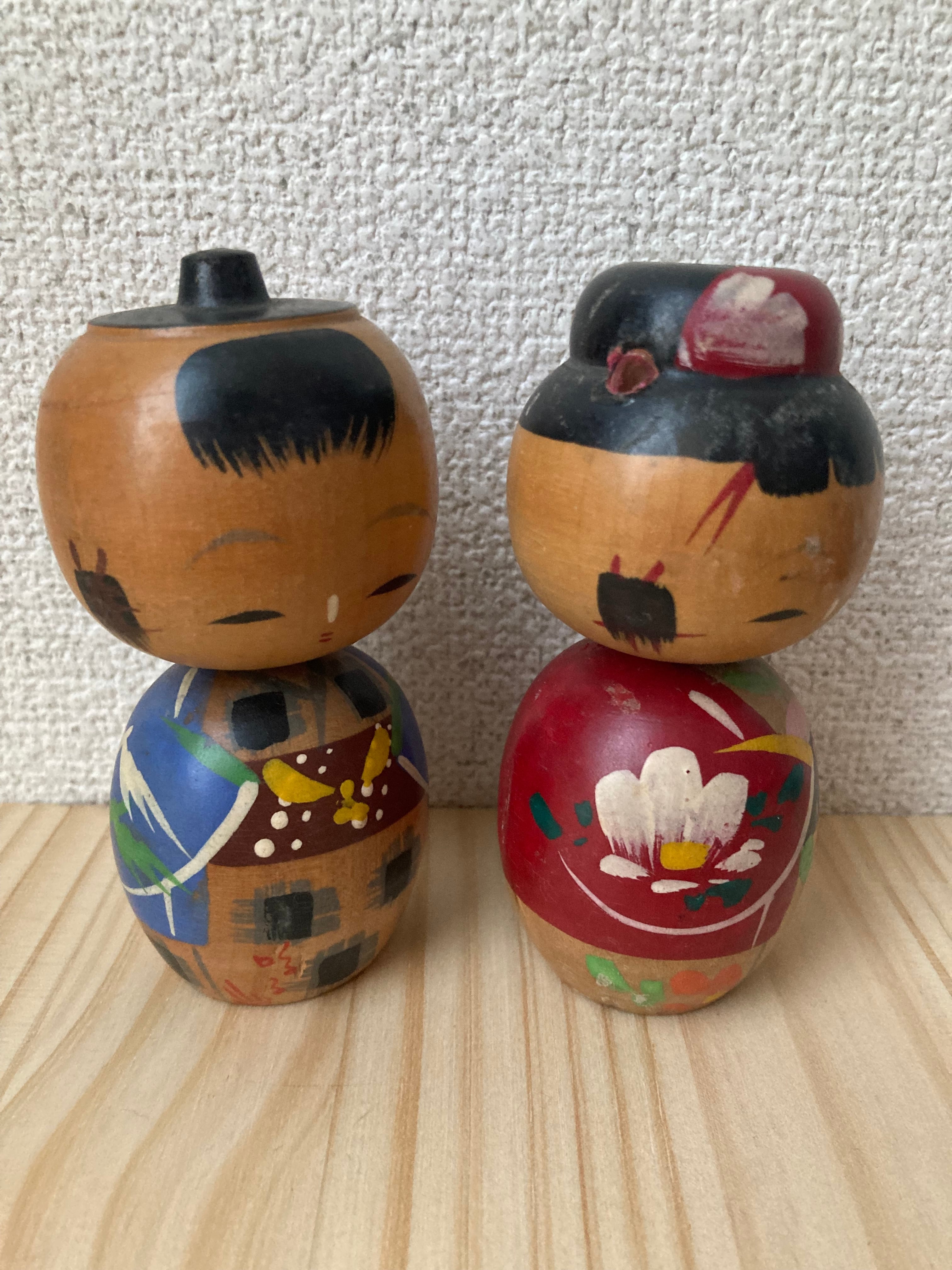 民藝品】【工芸品】こけし kokeshi 夫婦 ペア セット vintage | 古着の
