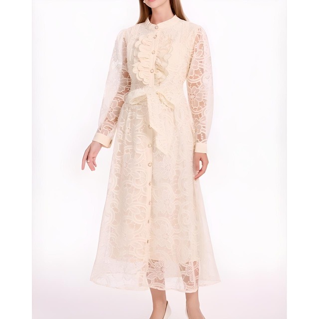 ブランシュフリルレースワンピース L1754