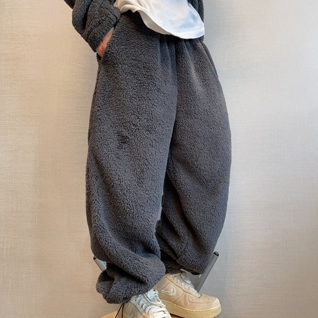 チャコールグレールーズボアパンツ（別売りでセットアップのフーディーあり）　1035