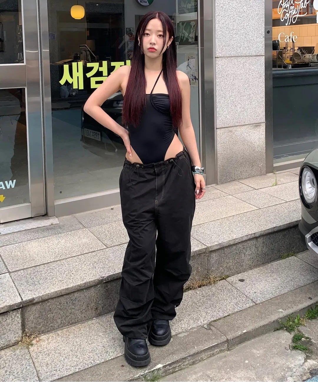 ☆aespa カリナ 着用!!【SCULPTOR】Braided Bodysuit Black ☆aespa カリナ 着用!!【SCULPTOR】Braided Bodysuit Black