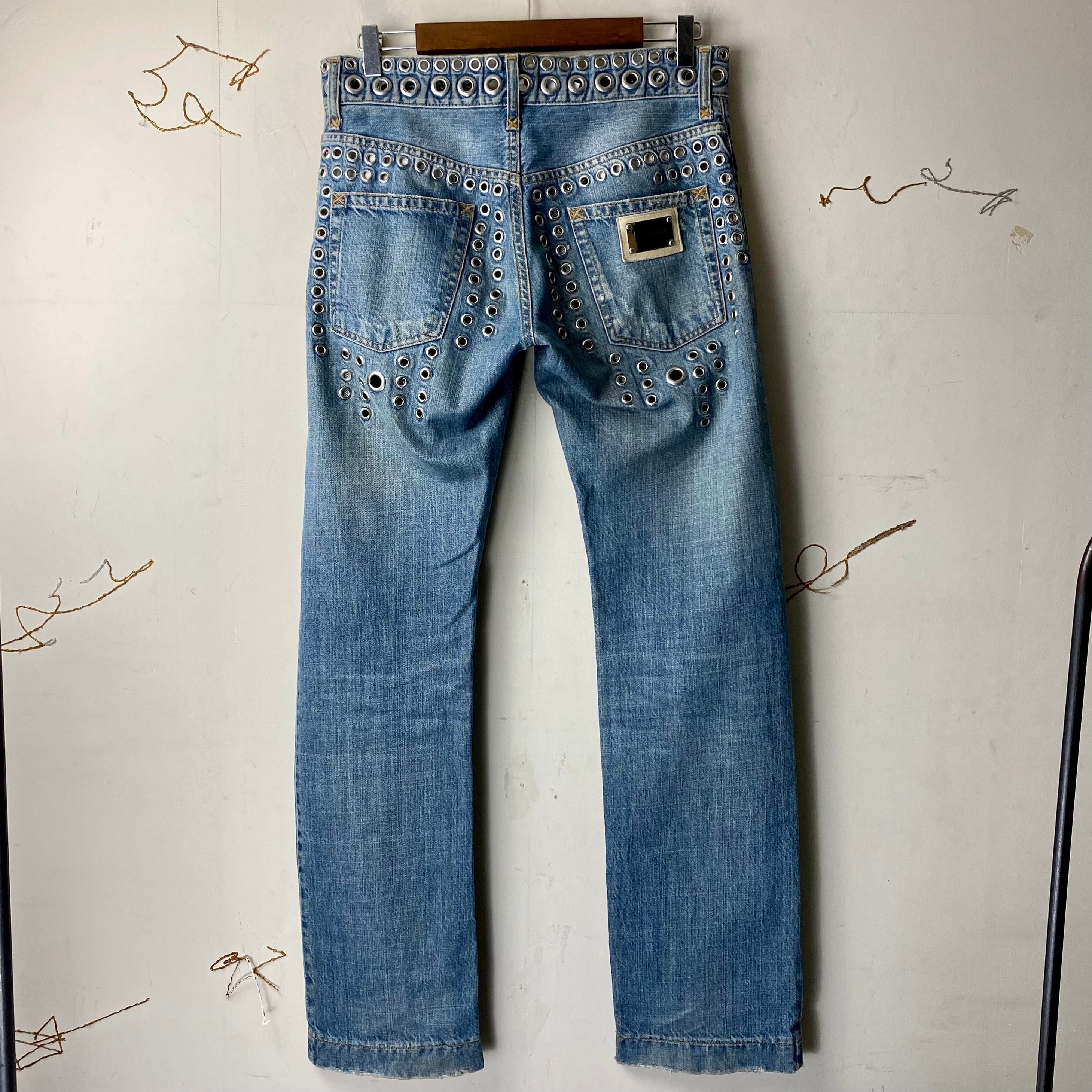 archive DOLCE&GABBANA grommets denim pants | NOIR ONLINE