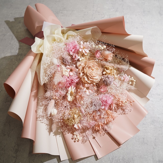 ドライフラワーの花束 LLサイズ ピンク LL-24≪限定１点≫