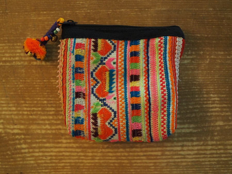 モン族手刺繍ポーチ(小)