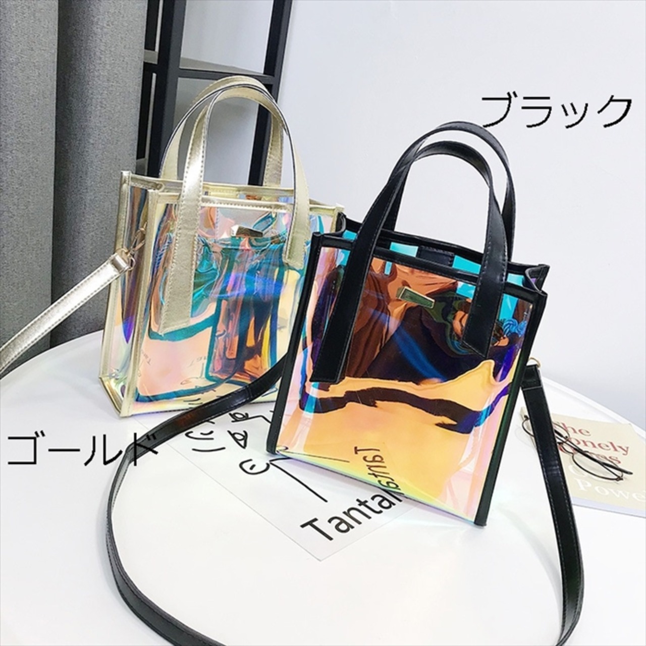 3ウェイ キラキラビニールバッグ ショルダーバッグ ポシェット スマホ 