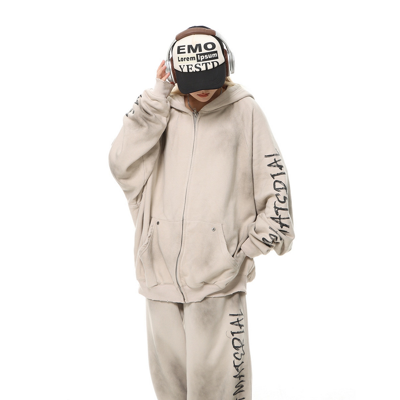 VINTAGE ウォッシュ加工 セットアップ ジップパーカー T632