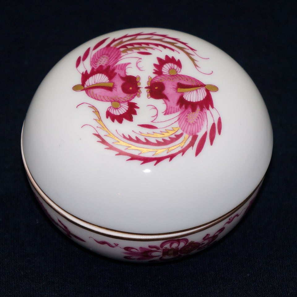 マイセン meissen　小物入れ　ボンボニエール ローズ Meissen Porcelain Tray 29 cm, Pink Rose Decor - Etsy 日本