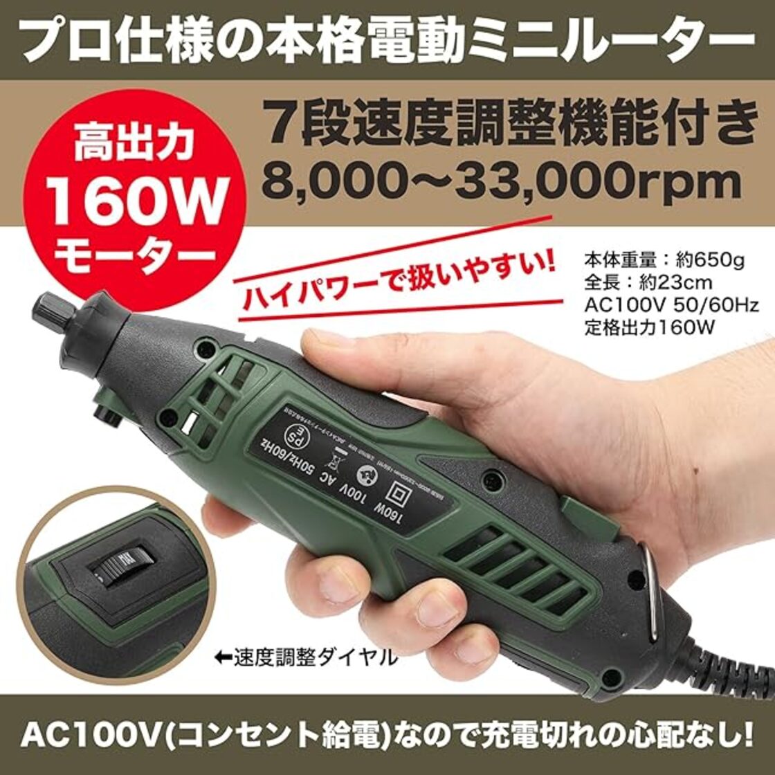 ネセクト] ミニルーター リューター 148点 フルセット AC100V 彫刻 