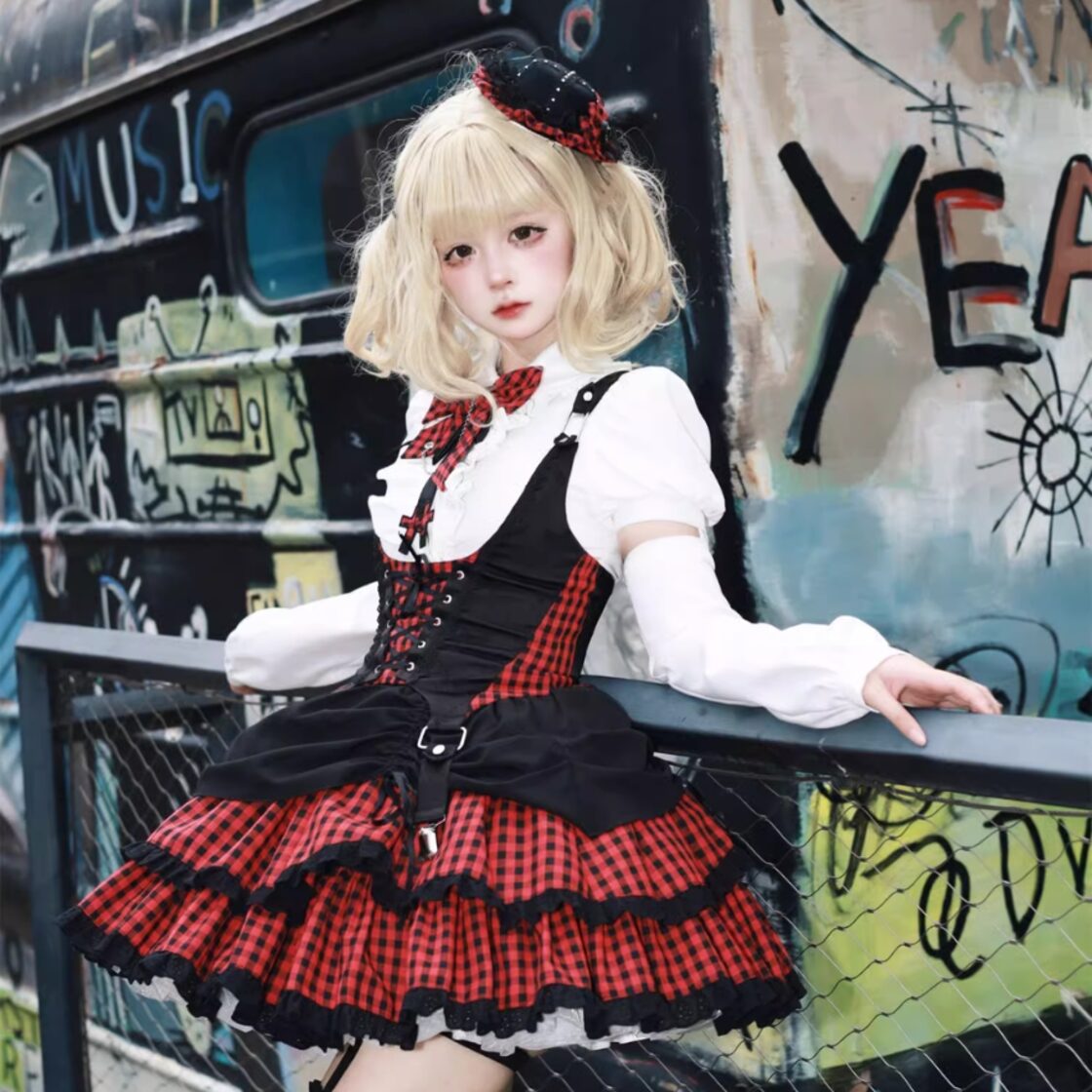 ヘッドドレス チェック柄 かわいい アイドル ステージ衣装 コンカフェ