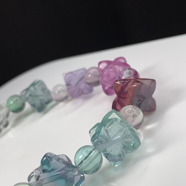 4こんぺいとうフローライトグラデーションブレスレット