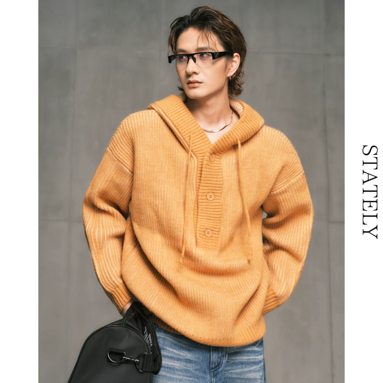 Stripe Hood ニットプルオーバー/3color_T112・画像6