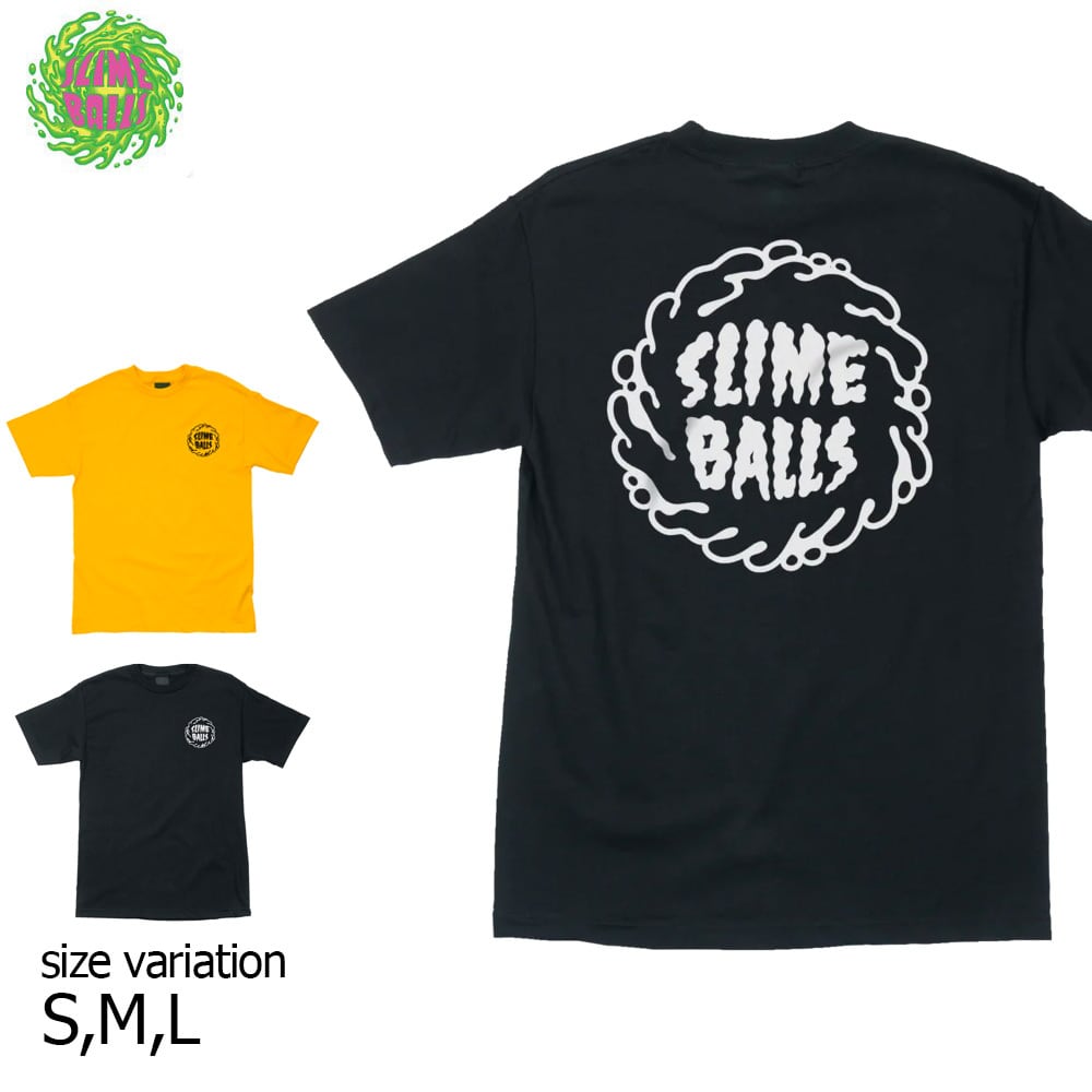 SLIME BALLS S/S-T MONO SPLAT 22SP BLACK GOLD サンタクルーズ