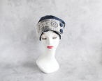 サッシュベルト｜Antique Lace Ecru × Navy｜前髪ウィッグ対応