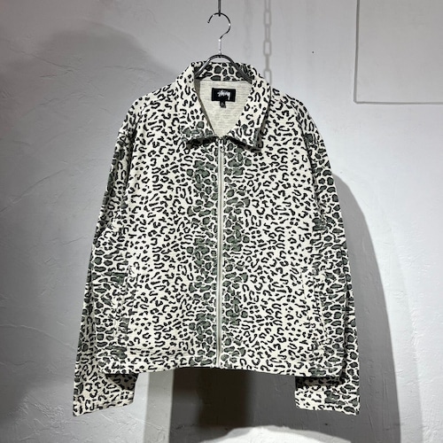 STUSY "Leopard Pattern" Mesh Cotton Blouson