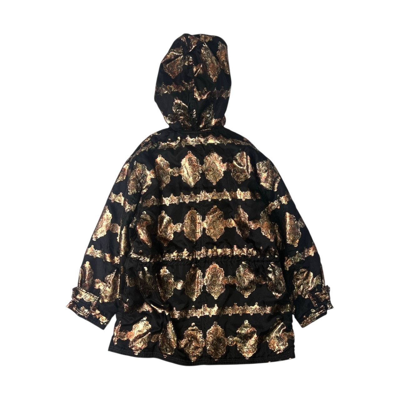 FICCE UOMO YOSHIYUKI KONISHI フィッチェ 裏キルティング ファー付き 総柄コート ブラック ゴールド/vintage