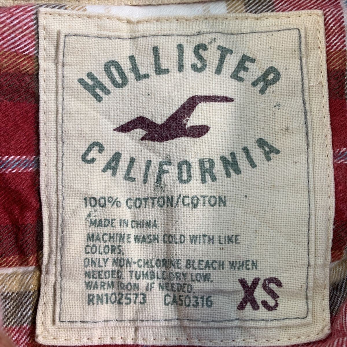 HOLLISTER 長袖 チェック シャツ XS レッド ホリスター HOLLISTER 長袖 チェック シャツ XS レッド ホリスター