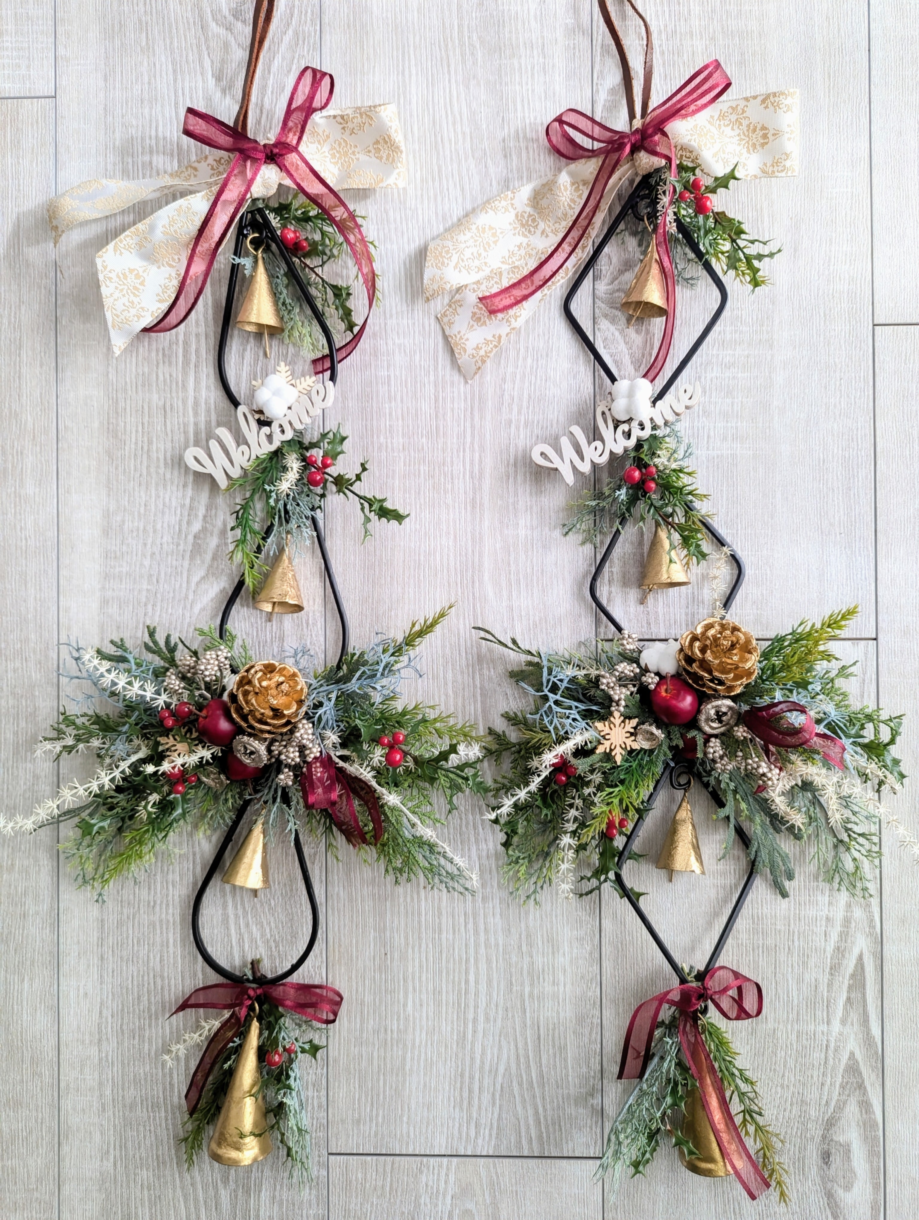 再販〗Christmasアイアンベルのアレンジメント＊トリプルドロップ