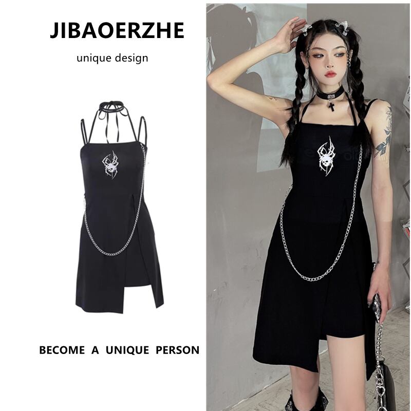 ダークサマードレス カジュアルブラック 夏物 スカート ケッペル45490552542