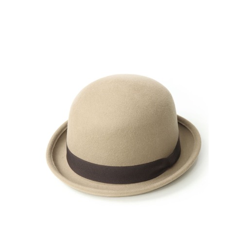 Regnuu フェルト ボーラーハット ウール 100% レディース メンズ ユニセックス ダービーハット 山高帽 大きいサイズ サイズ調整可能 秋 冬 秋冬 キャメル