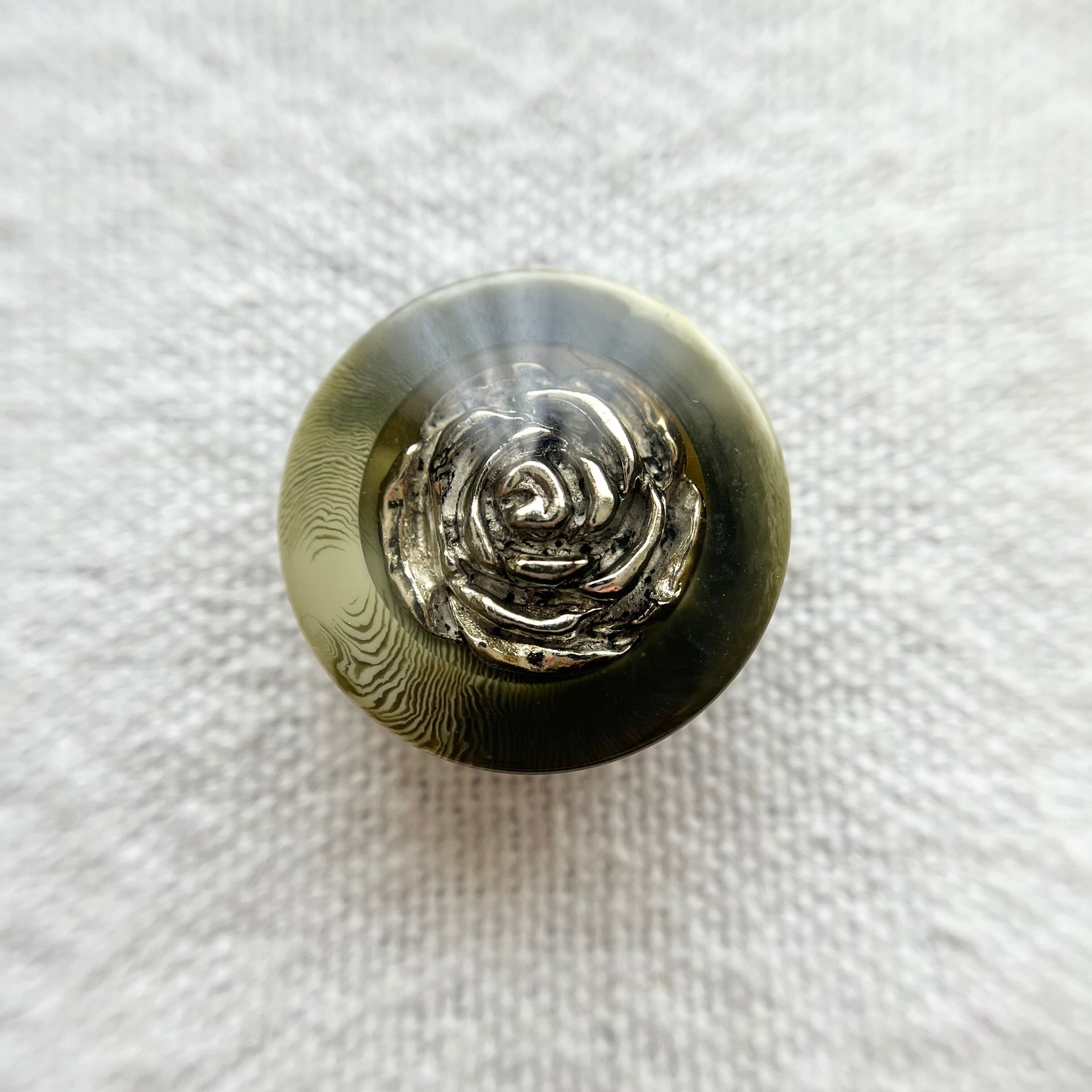 カーキマーブル シルバーローズ 20mm