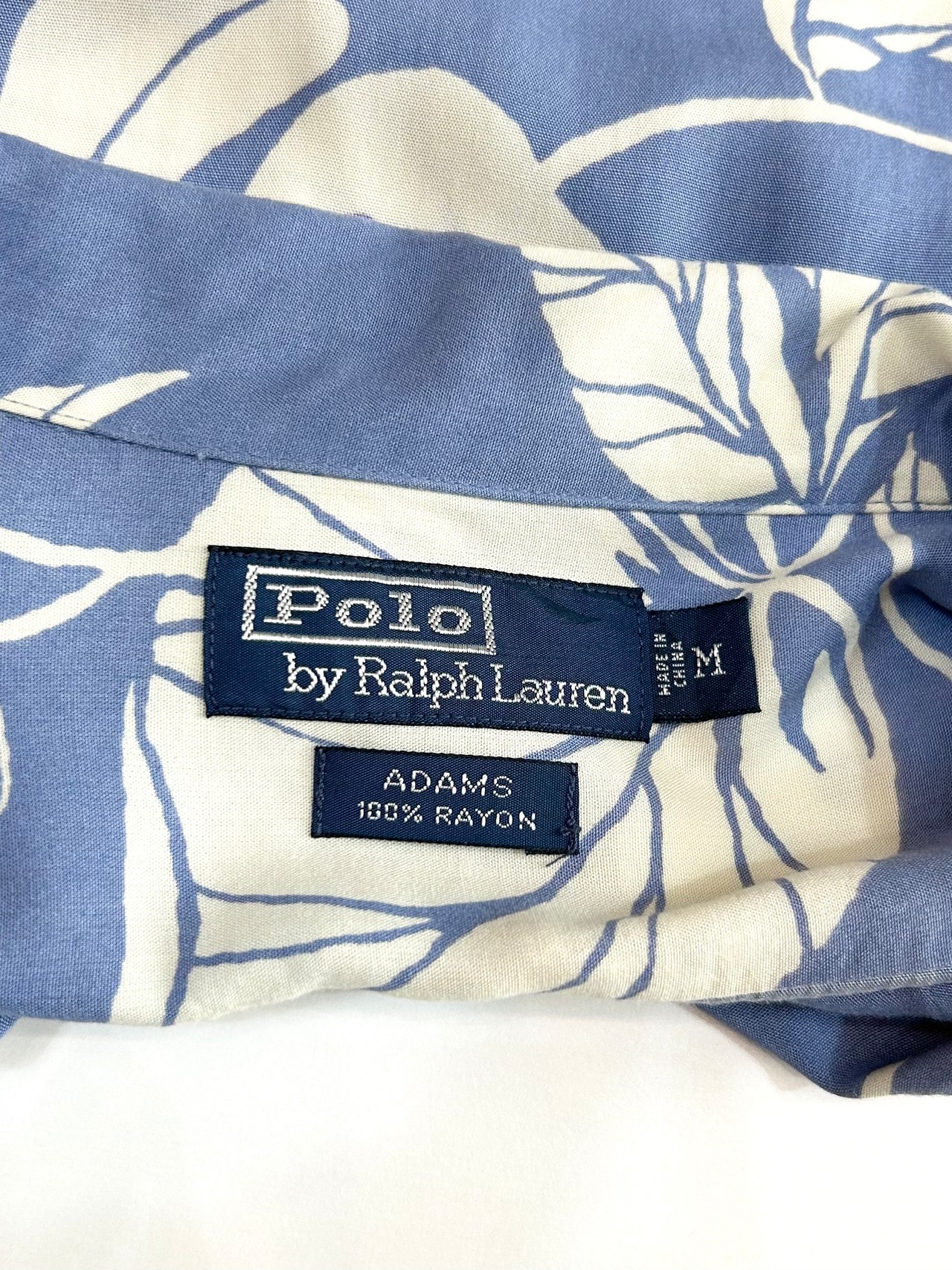 90s Ralph Lauren "RAYON" S/S OPEN COLLAR SHIRT Size M