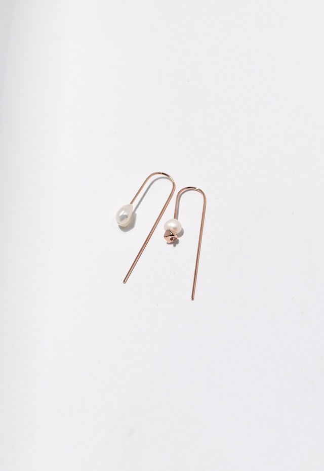 fresh water pearl umbrella pierce Pink Gold