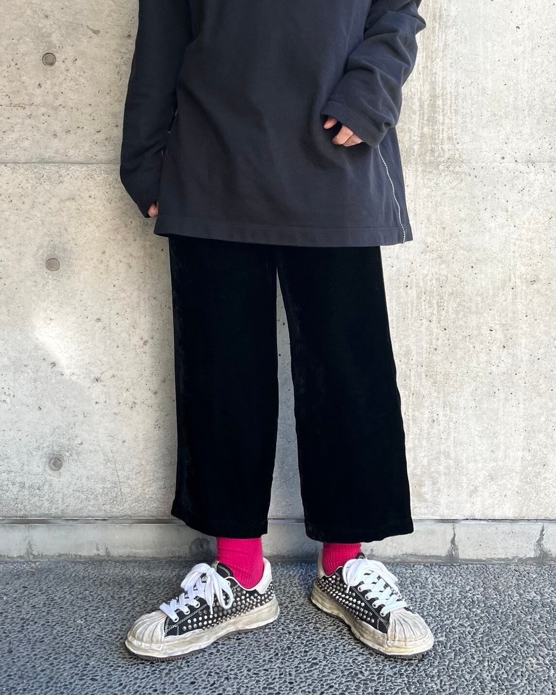 94AW tricot COMME des GARCONS "Velor" Wide Cropped Pants
