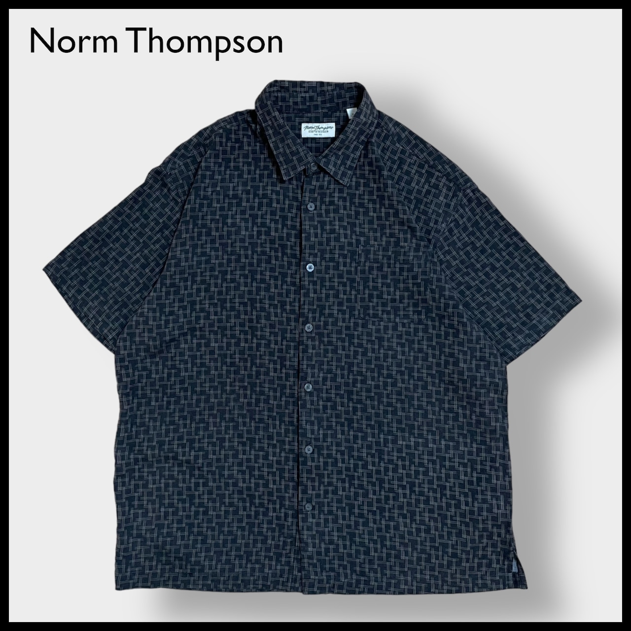 【Norm Thompson】半袖シャツ 柄シャツ 総柄 オールパターン シルク レーヨン XL ビッグサイズ ノームトンプソン US古着