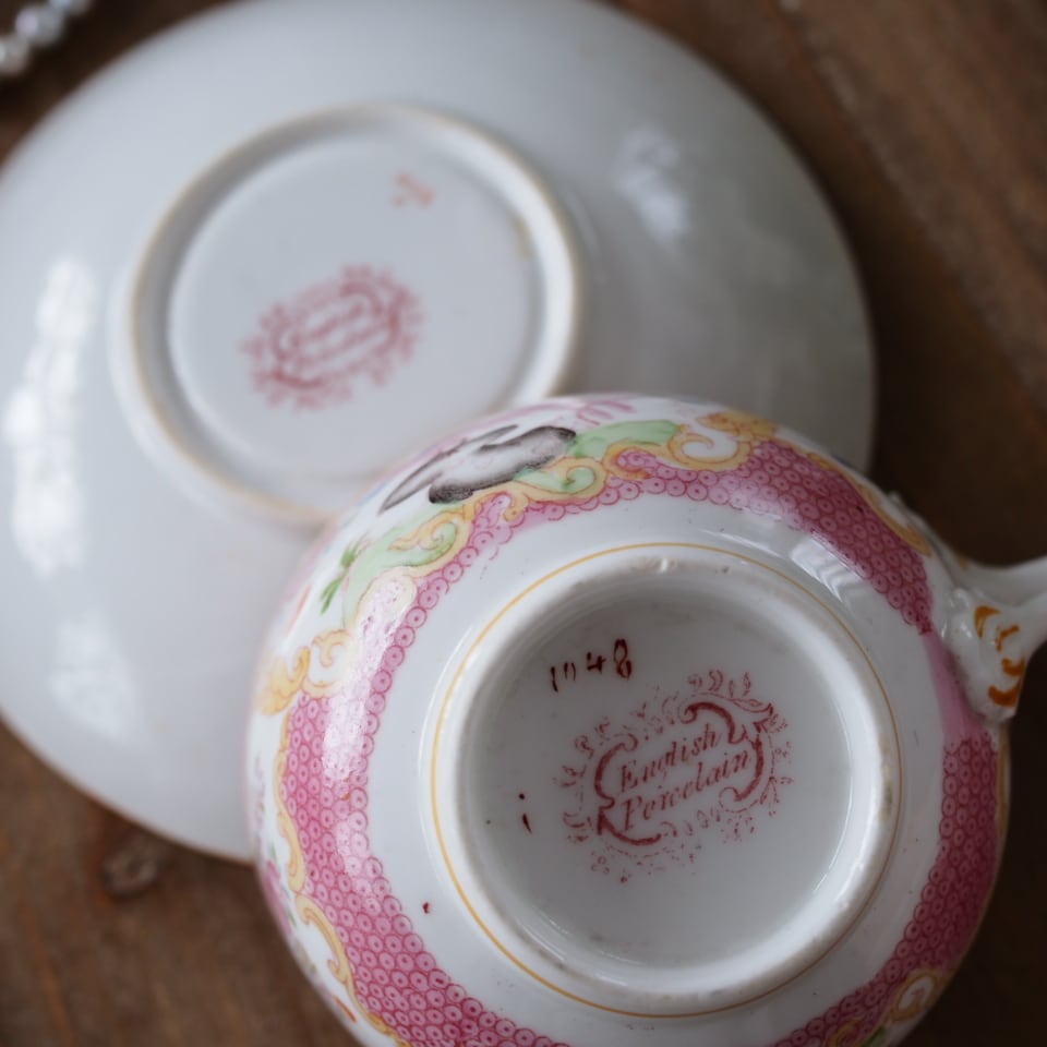 英国ミントン コカトリス ピンク ティーカップ＆ソーサー | antique