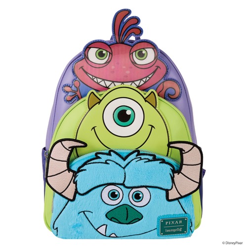 LF PIXAR MONSTERS INC. MIKE SULLEY AND RANDALL TRIPLE POCKET MINI BACKPACK_WDBK4027