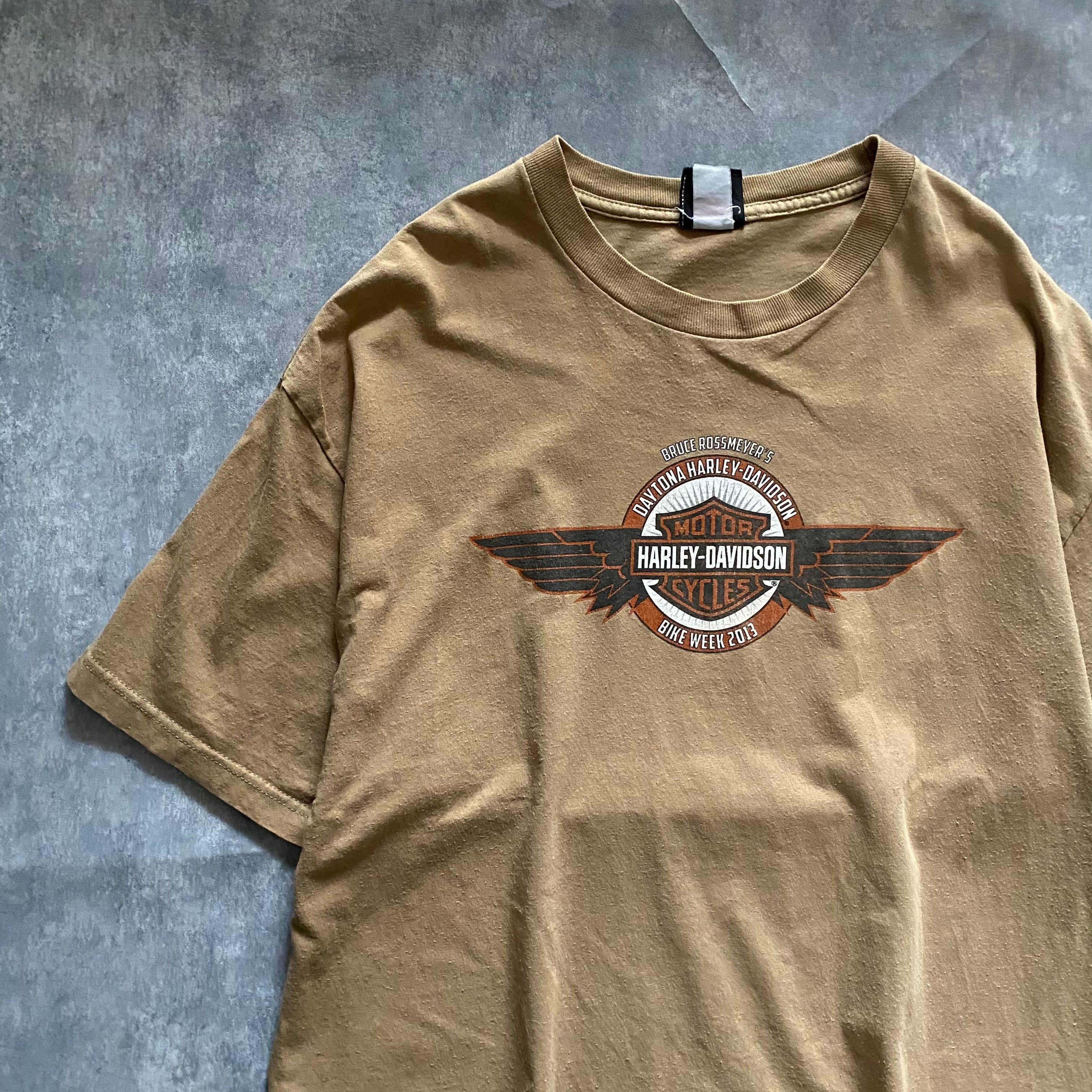 harley davidson ハーレーダビッドソン　ベージュ　tシャツ