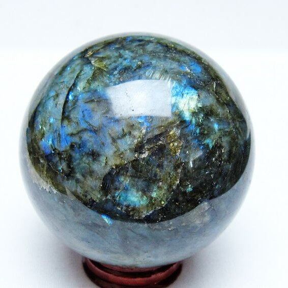 ラブラドライト 丸玉 72mm スフィア 置物 一点物 151-9120
