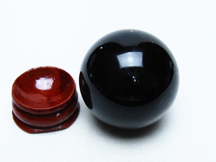 モリオン 丸玉 35mm 黒水晶 スフィア 置物 一点物 141-8089 | 天然石