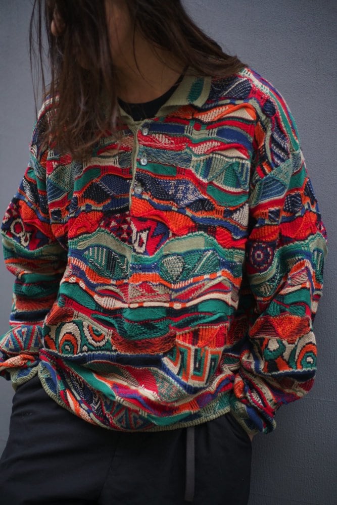 COOGI Vintage 3D Polo Knit [1990s-] Vintage 3-D Knitting Cotton