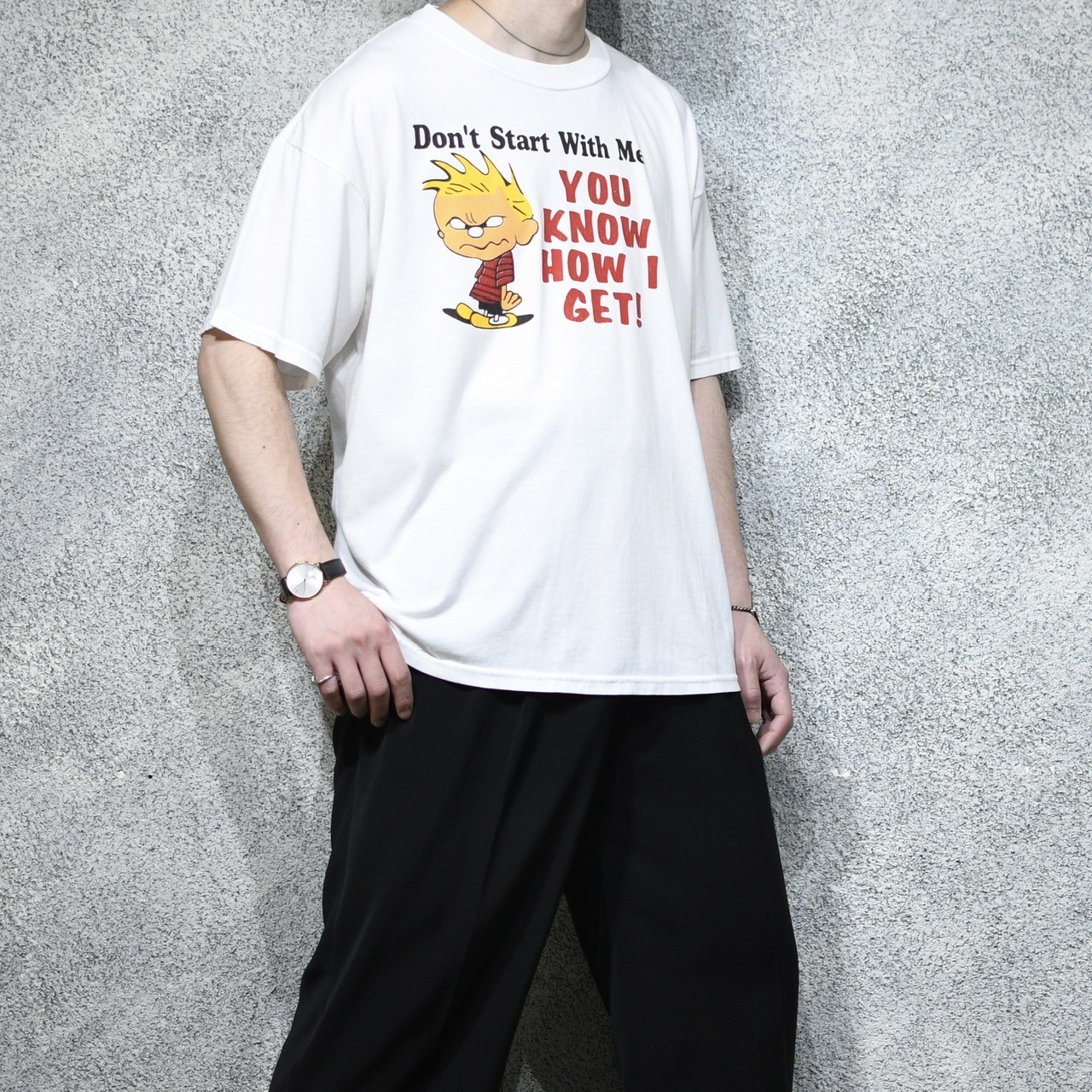 Calvin & Hobbes humor print tee