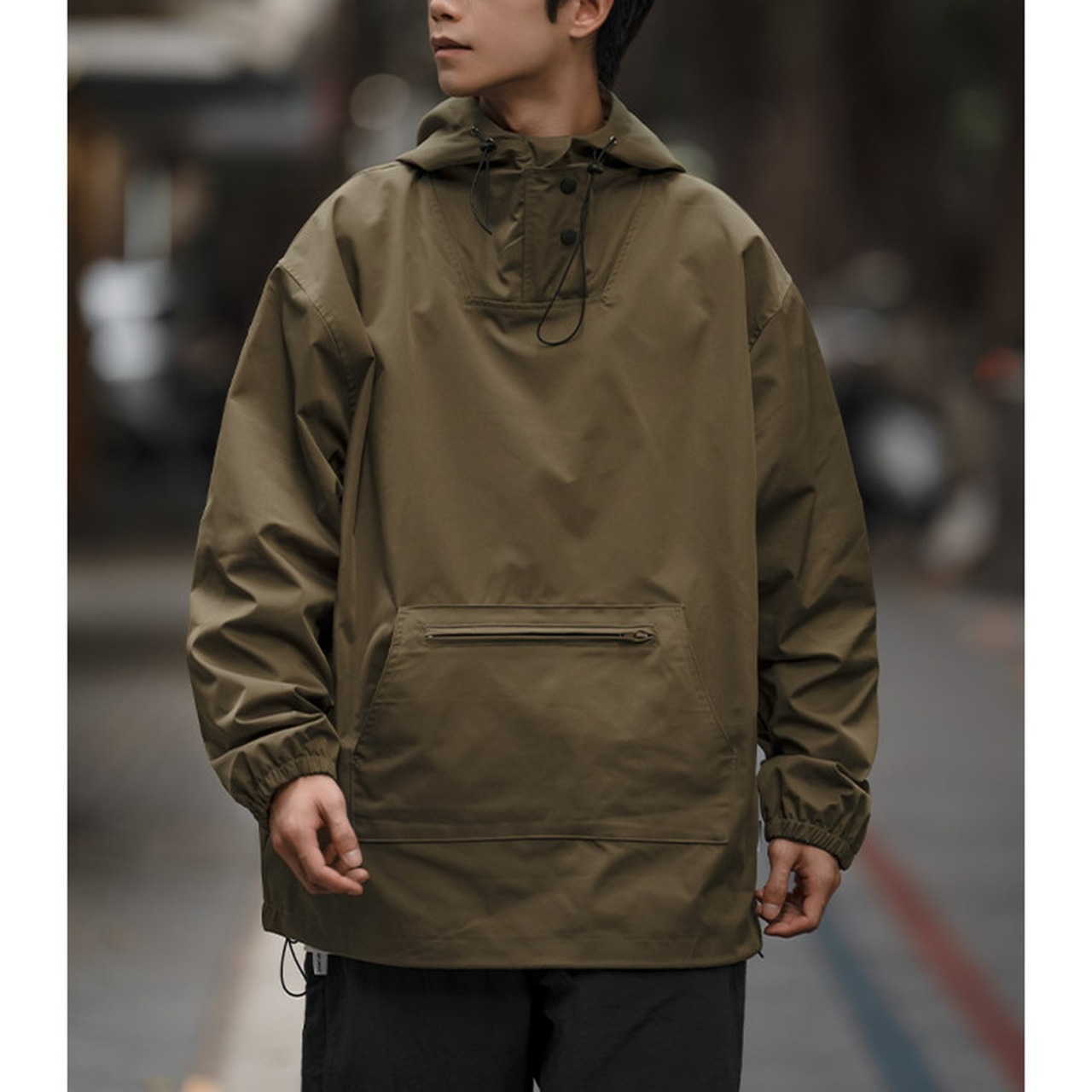 Drop shoulder kangaroo pocket parker  0309 - 4