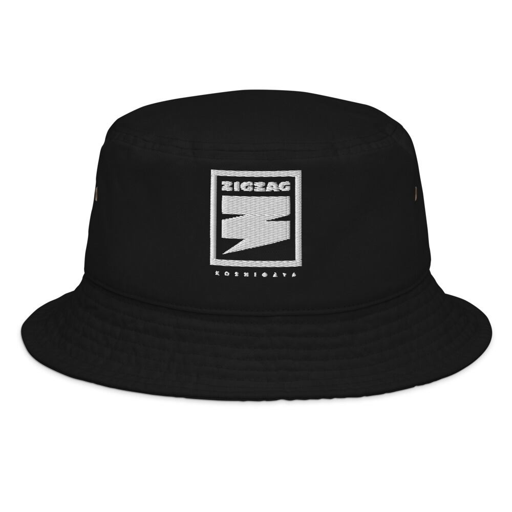 バケットハット ブラック ロゴ入り ジグザグ ZIGZAGロゴ刺繍バケットハット ブラック | ZIGZAG KOSHIGAYA｜Official