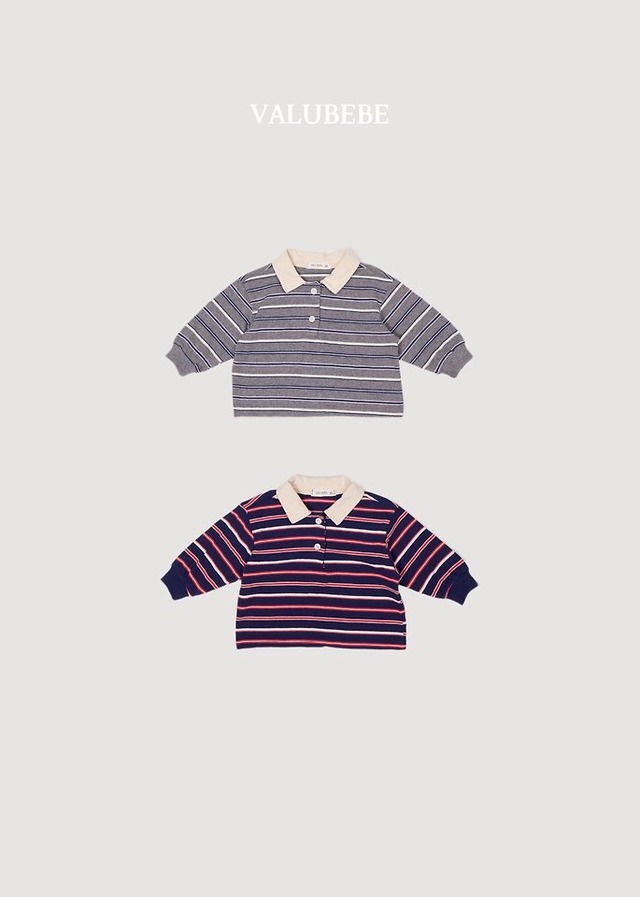 韓国子供服 / 26Autumn / 〖取寄〗valubebe / ミルキー ST 襟付きTシャツ / ベビー服 / キッズ服 *6M~S*