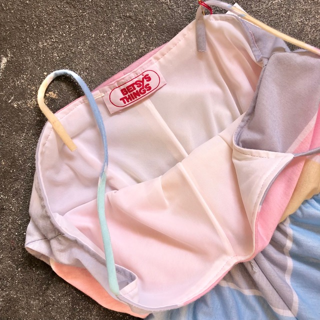 80's pastel color camisole dress
