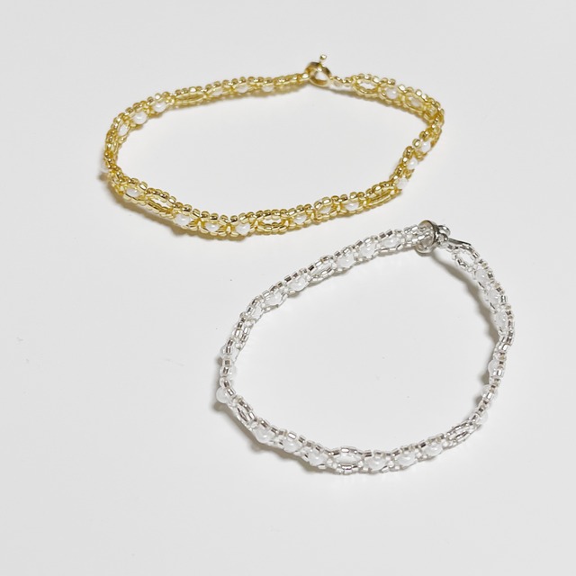 タイトめビーズチェーンブレスレット｜画像1