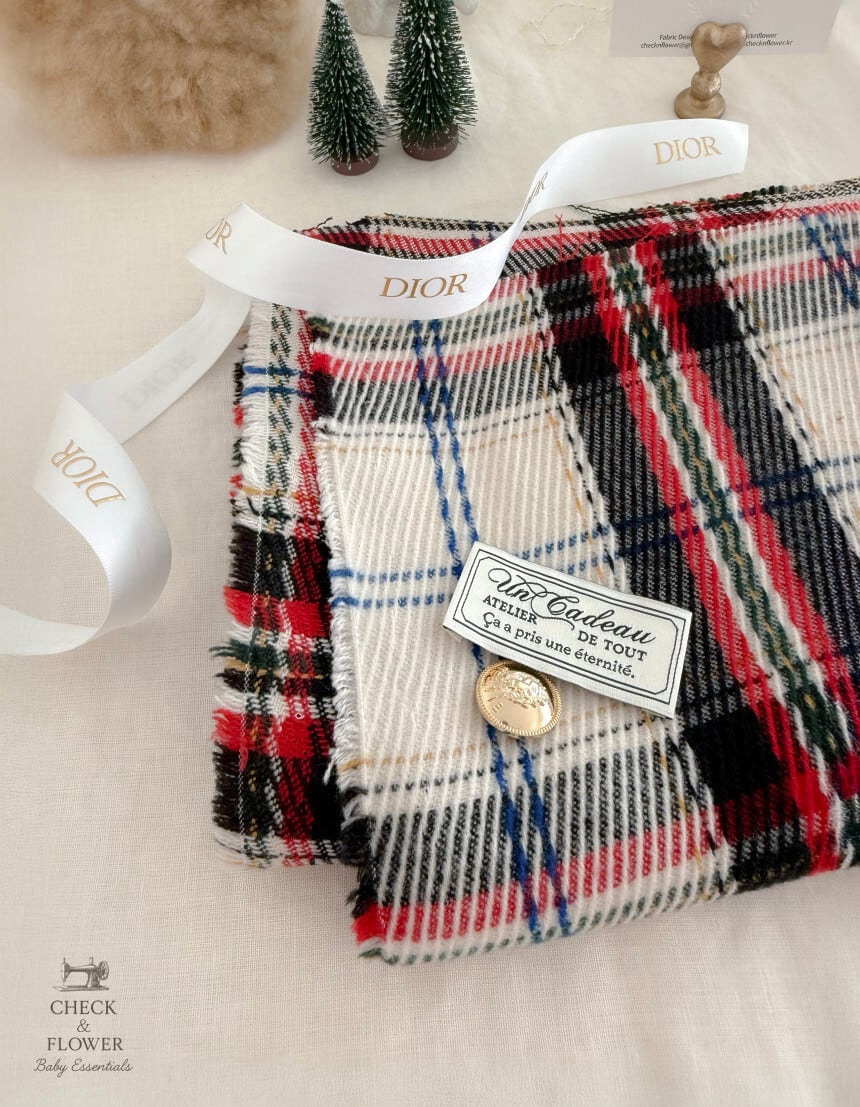 【即納】クリームスコットランド　チェック生地25FW