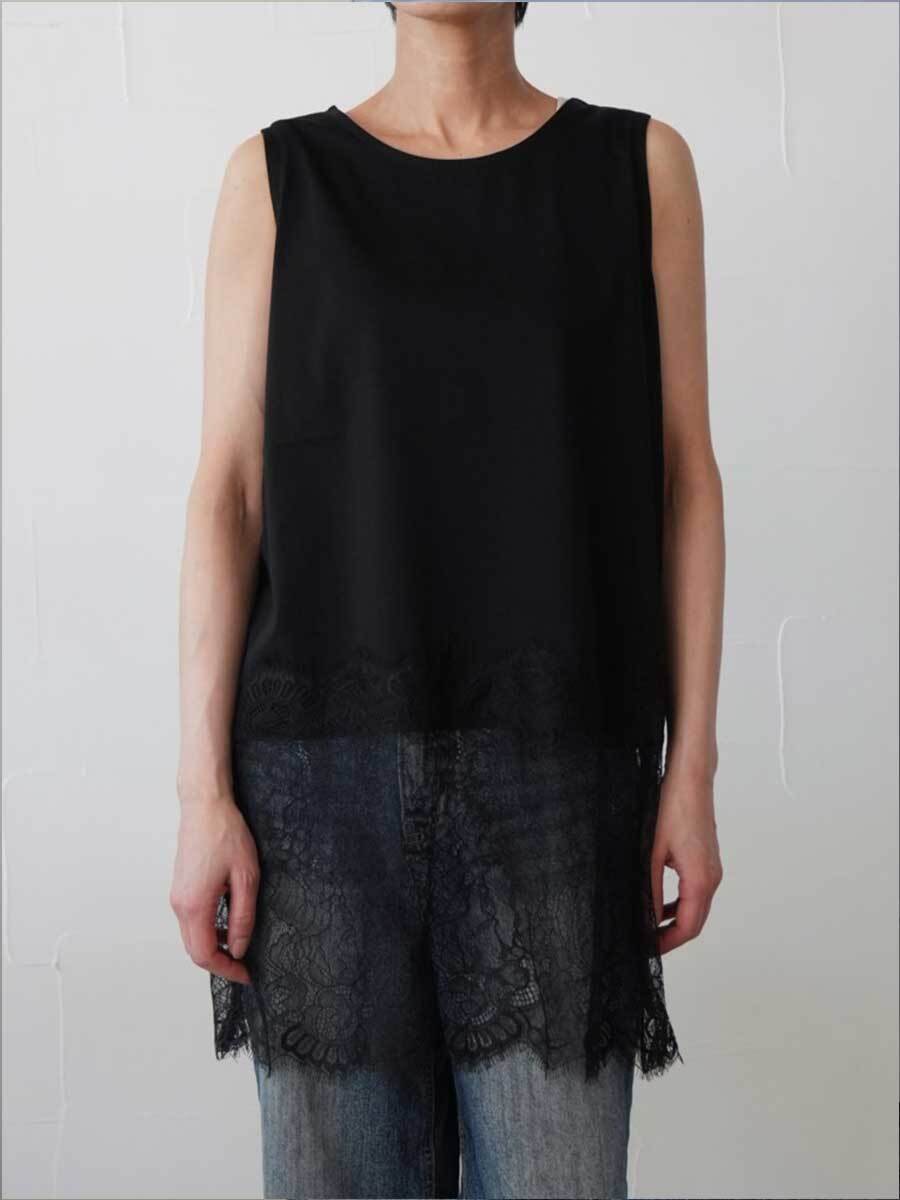 【SALE】459. CLOCHE クロシェ / レースタンク(オフ/ブラック) (612-85738)