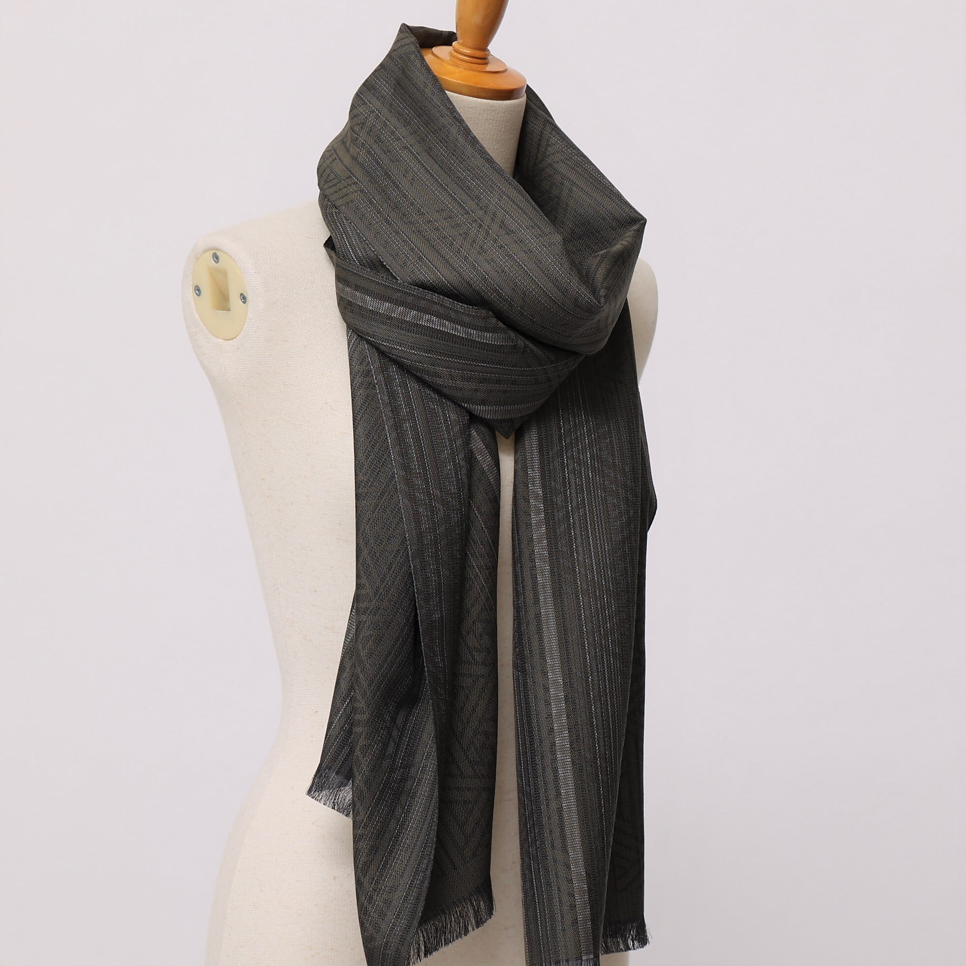 比礼 北斎 菜籠麻の葉:カーキ