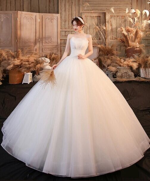 エレガント ベージュ ストラップレス ドレス ビーズ刺繍